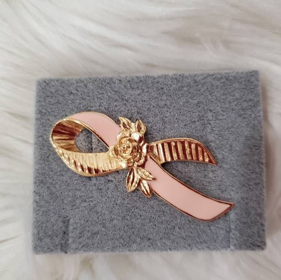 Nwot pink and gold tone Breast cancer awareness tac pin - Picture 3 of 7